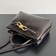 Colestore Bottega Veneta Andiamo Mini Top Handle Bag In Crocodile-Embossed Leather Dark Brown 22x9x15.5cm - 4
