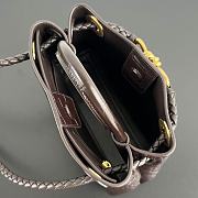 Colestore Bottega Veneta Andiamo Mini Top Handle Bag In Crocodile-Embossed Leather Dark Brown 22x9x15.5cm - 2