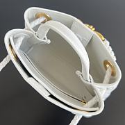 Colestore Bottega Veneta Andiamo Mini Top Handle Bag In Crocodile-Embossed Leather White 22x9x15.5cm - 6