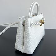 Colestore Bottega Veneta Andiamo Mini Top Handle Bag In Crocodile-Embossed Leather White 22x9x15.5cm - 4