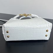 Colestore Bottega Veneta Andiamo Mini Top Handle Bag In Crocodile-Embossed Leather White 22x9x15.5cm - 3