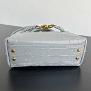 	 Colestore Bottega Veneta Andiamo Mini Top Handle Bag In Crocodile-Embossed Leather Gray 22x9x15.5cm - 6
