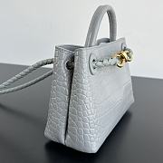 	 Colestore Bottega Veneta Andiamo Mini Top Handle Bag In Crocodile-Embossed Leather Gray 22x9x15.5cm - 5