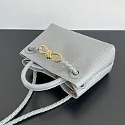 	 Colestore Bottega Veneta Andiamo Mini Top Handle Bag In Crocodile-Embossed Leather Gray 22x9x15.5cm - 3