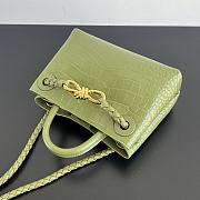 	 Colestore Bottega Veneta Andiamo Mini Top Handle Bag In Crocodile-Embossed Leather Green 22x9x15.5cm - 2