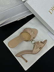 Colestore Dior Adiorable Heeled Mule Gold-Tone Fringed Laminated Grosgrain - 2