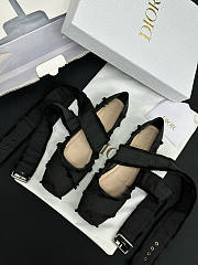Colestore Dior Grosgrain Black Fringe Songe Ballet Flats - 1