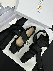 Colestore Dior Grosgrain Black Fringe Songe Ballet Flats - 2