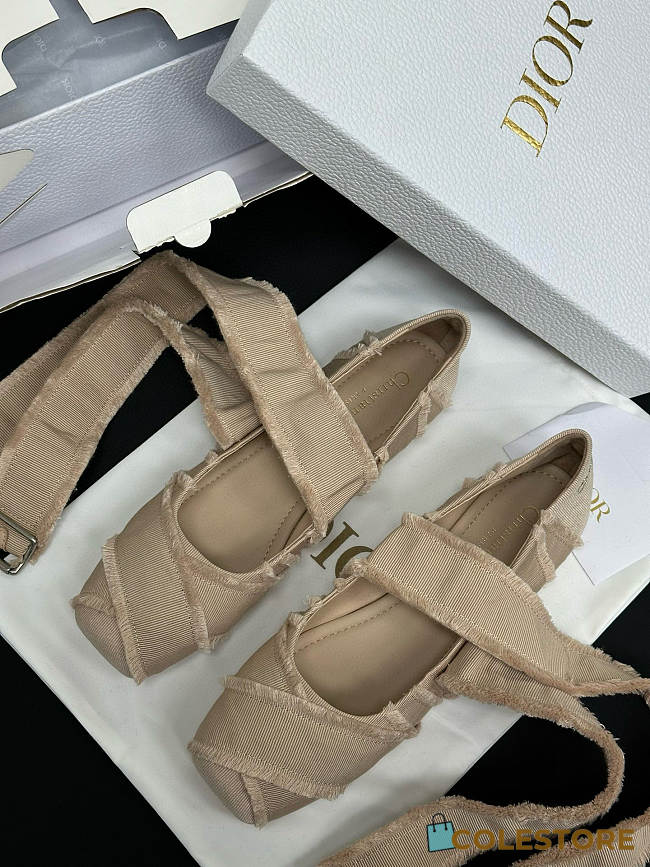 Colestore Dior Grosgrain Gold tone Fringe Songe Ballet Flats - 1