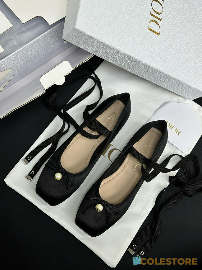 Colestore Dior D-Joy Ballet Flat in Black - 1
