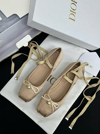 Colestore Dior D-Joy Ballet Flat in Beige