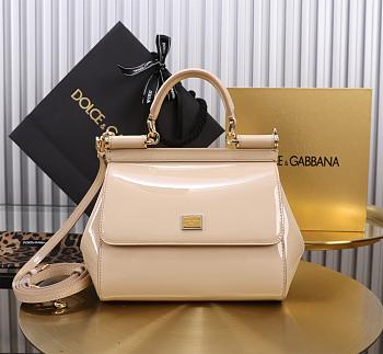 Colestore Dolce & Gabbana Medium Sicily Handbag Blush in Polished Calfskin 20x16x8cm