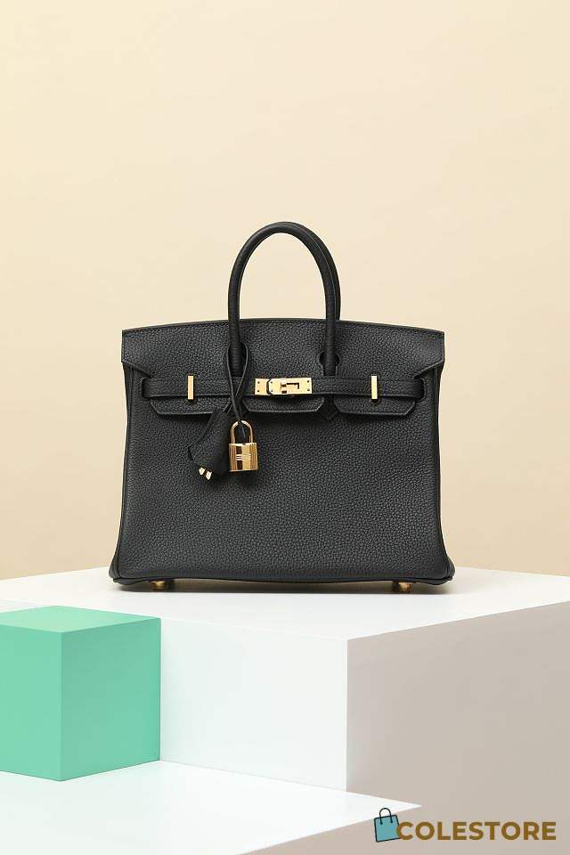 Colestore Hermes Birkin 25 Gold-Hardware in Black Togo Leather - 1