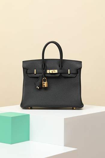 Colestore Hermes Birkin 25 Gold-Hardware in Black Togo Leather