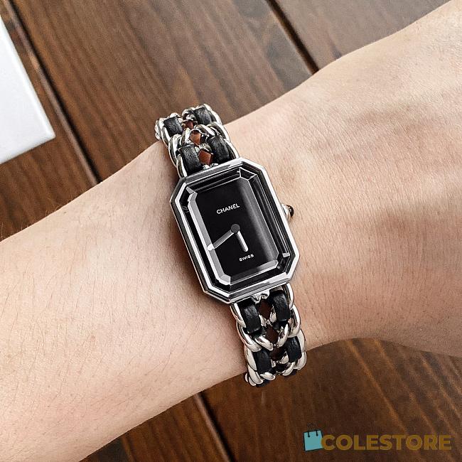 Colestore Chanel Première Iconic Chain Watch Steel and Black leather - 1