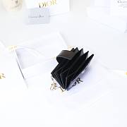 Colestore Dior Lady Dior Jasmine Card Holder Cannage Patent Calfskin Black 10.4×7×2cm - 4