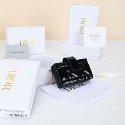 Colestore Dior Lady Dior Jasmine Card Holder Cannage Patent Calfskin Black 10.4×7×2cm - 2