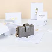 Colestore Dior Lady Dior Jasmine Card Holder Cannage Patent Calfskin Grey 10.4×7×2cm - 6
