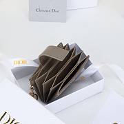Colestore Dior Lady Dior Jasmine Card Holder Cannage Patent Calfskin Grey 10.4×7×2cm - 2