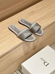Colestore Dior Dentelle Slide Trianon Grey Dior Oblique Embroidered Cotton and White Lace - 1