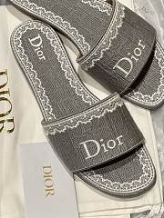 Colestore Dior Dentelle Slide Trianon Grey Dior Oblique Embroidered Cotton and White Lace - 2