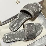 Colestore Dior Dentelle Slide Trianon Grey Dior Oblique Embroidered Cotton and White Lace - 4