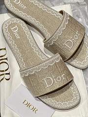 Colestore Dior Dentelle Slide Trianon Beige Dior Oblique Embroidered Cotton and White Lace - 6