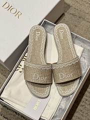 Colestore Dior Dentelle Slide Trianon Beige Dior Oblique Embroidered Cotton and White Lace - 3