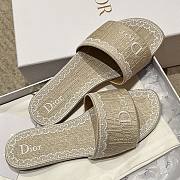 Colestore Dior Dentelle Slide Trianon Beige Dior Oblique Embroidered Cotton and White Lace - 2