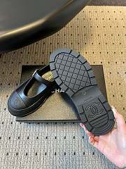 Colestore Chanel CC Logo Mary Jane Platform Leather Shoes Black - 3