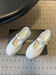 Colestore Chanel CC Logo Mary Jane Platform Leather Shoes White - 1