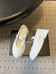 Colestore Chanel CC Logo Mary Jane Platform Leather Shoes White - 3