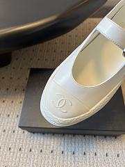 Colestore Chanel CC Logo Mary Jane Platform Leather Shoes White - 2