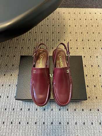 Colestore Chanel Slingbacks   Shiny Calfskin  Burgundy