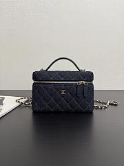 Colestore Chanel  Classic Vanity With Chain   Denim & Gold Metal  Dark Blue & Orange 17 x 19.5 x 5cm - 1