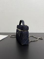 Colestore Chanel  Classic Vanity With Chain   Denim & Gold Metal  Dark Blue & Orange 17 x 19.5 x 5cm - 5