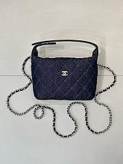 	 Colestore Chanel Classic Clutch With Chain Denim & Gold Metal Dark Blue & Orange 21 x 19x  6 cm - 6