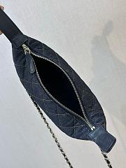 	 Colestore Chanel Classic Clutch With Chain Denim & Gold Metal Dark Blue & Orange 21 x 19x  6 cm - 5