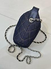 	 Colestore Chanel Classic Clutch With Chain Denim & Gold Metal Dark Blue & Orange 21 x 19x  6 cm - 4