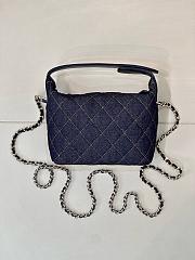 	 Colestore Chanel Classic Clutch With Chain Denim & Gold Metal Dark Blue & Orange 21 x 19x  6 cm - 3