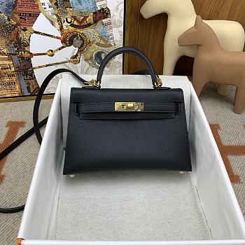 Colestore Hermes Mini Kelly Noir Epsom 19x12x6cm