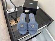 Colestore Chanel Mules Cotton Blue Denim - 1
