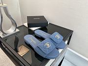 Colestore Chanel Mules Cotton Blue Denim - 6