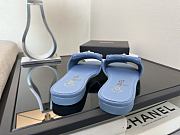 Colestore Chanel Mules Cotton Blue Denim - 4