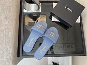 Colestore Chanel Mules Cotton Blue Denim - 2