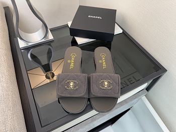 Colestore Chanel Mules Cotton Dark Grey