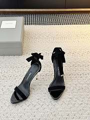 Colestore Tom Ford Velvet Bow Ankle Strap High Heel Sandals Black - 5