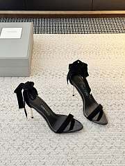 Colestore Tom Ford Velvet Bow Ankle Strap High Heel Sandals Black - 6