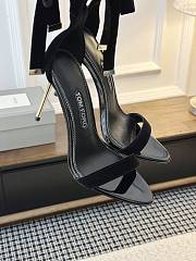 Colestore Tom Ford Velvet Bow Ankle Strap High Heel Sandals Black - 4