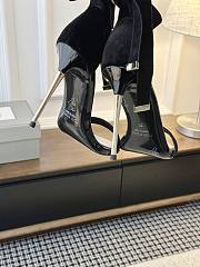 Colestore Tom Ford Velvet Bow Ankle Strap High Heel Sandals Black - 2